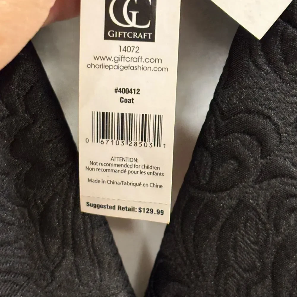 NWT Charlie Paige size L/XL black brocade.